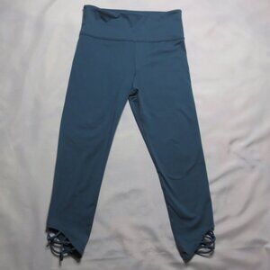 JOY LAB womens LEGGINGS green PANT yoga HIGH RISE teal CAPRI workout SIZE M